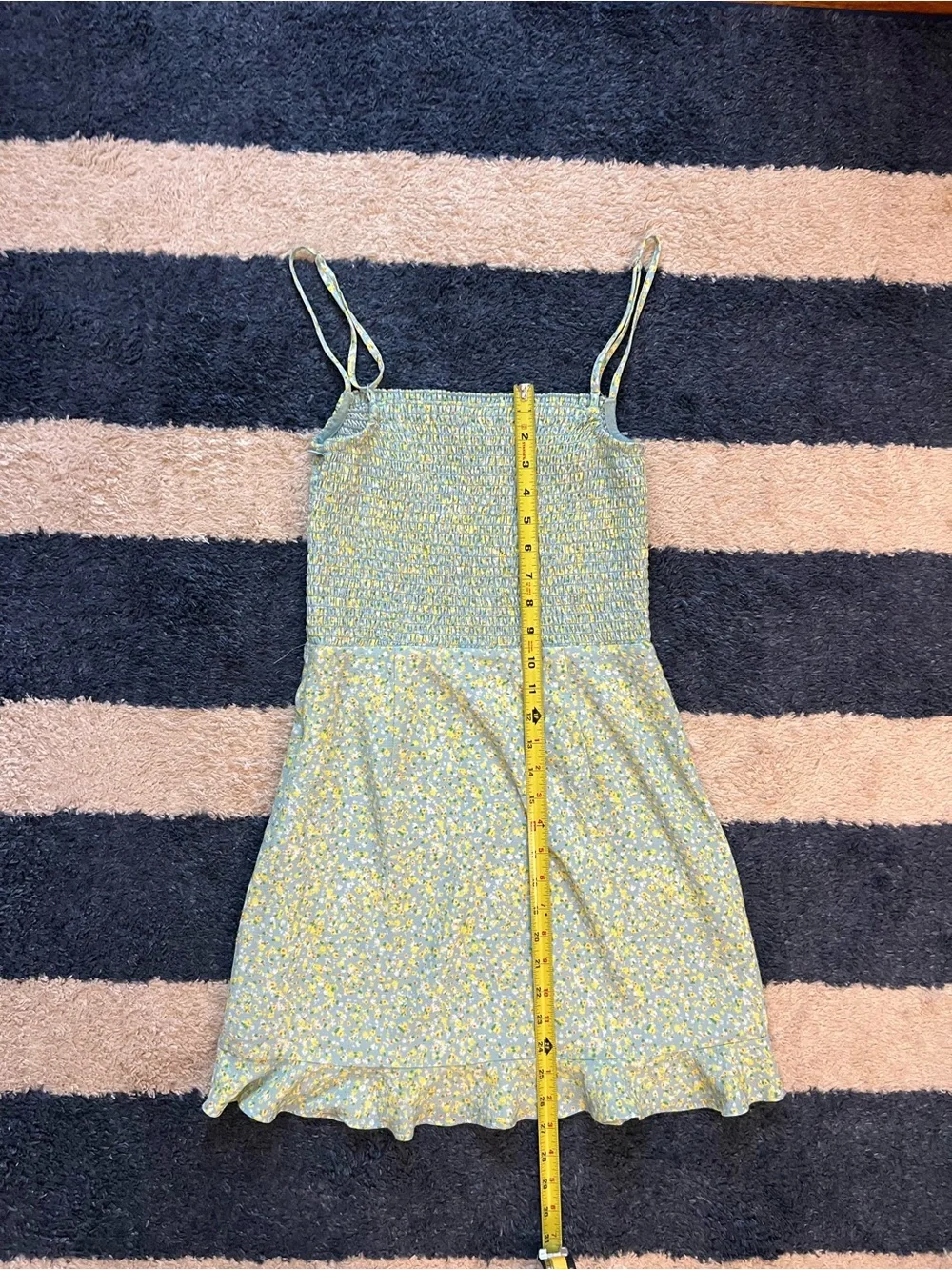 French Connection Women's Stacie Daisy Verona Mini Dress Green Blue Size 2